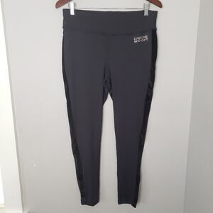Bebe Sport Rhinestone Bedazzled Black Leggings L